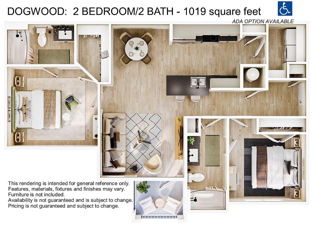 Floor plan 2 Bedroom 2 Bath