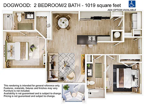 Floor plan 2 Bedroom 2 Bath