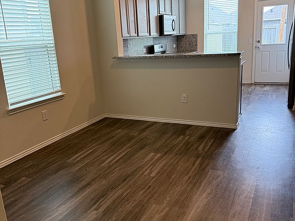 Open concept layout for dining room and living room