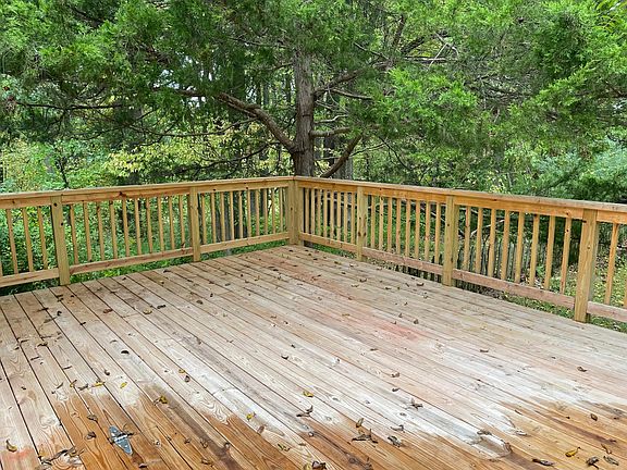 Deck overlooking back yard