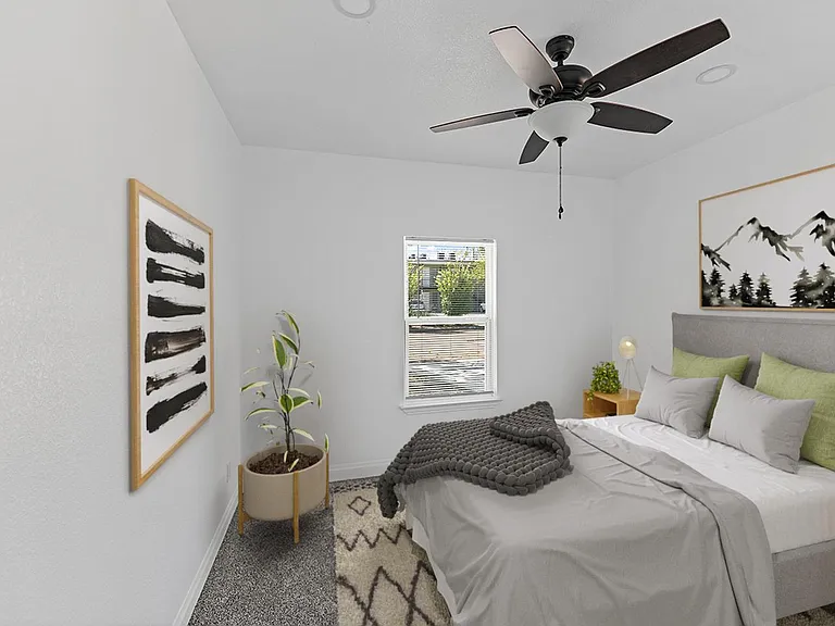 Bedroom 3. This image shows a virtually furnished space. Bedrooms come unfurnished.