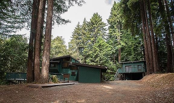Home nestled in the redwoods