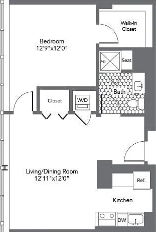 1R floor plan The Hecht Warehouse