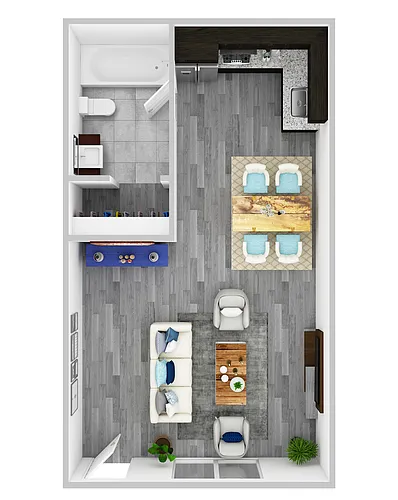 Floor plan Studio Renovated