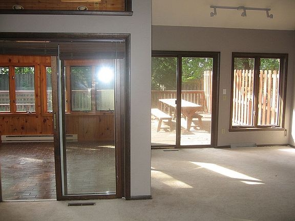 Sun room, living room, deck