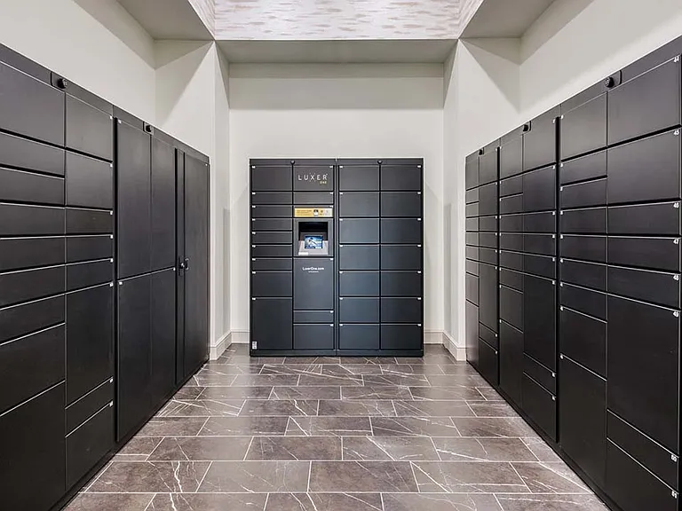 Griffis Frisco Luxer package lockers.