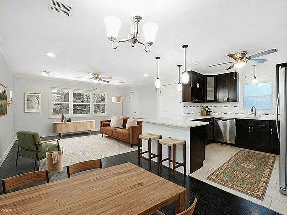 living and dedicated dining space plus eat in kitchen