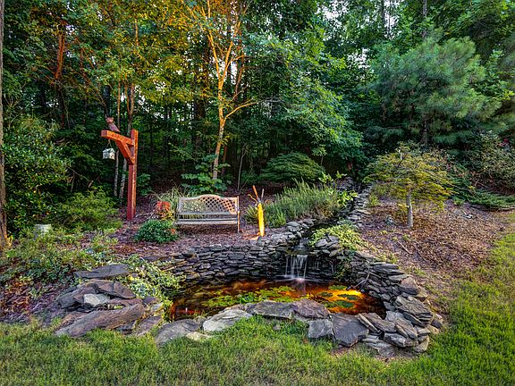 Koi pond with waterfall