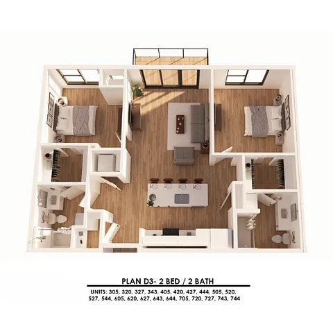 Floor plan D3 2X2