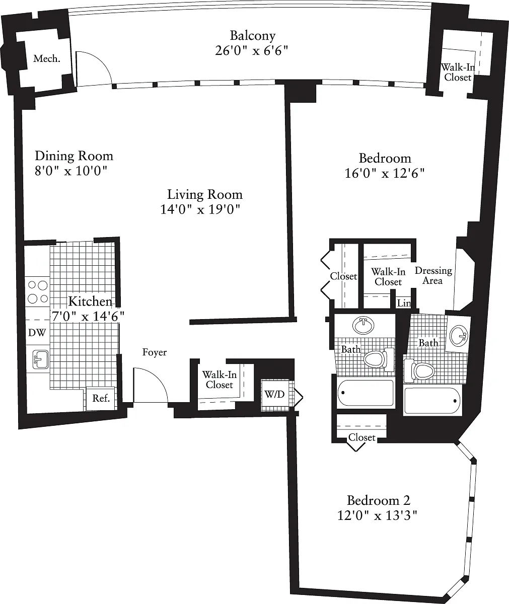 Floor plan 2 Bedrooms G