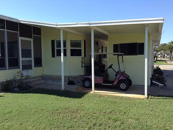View of rear and golf cart