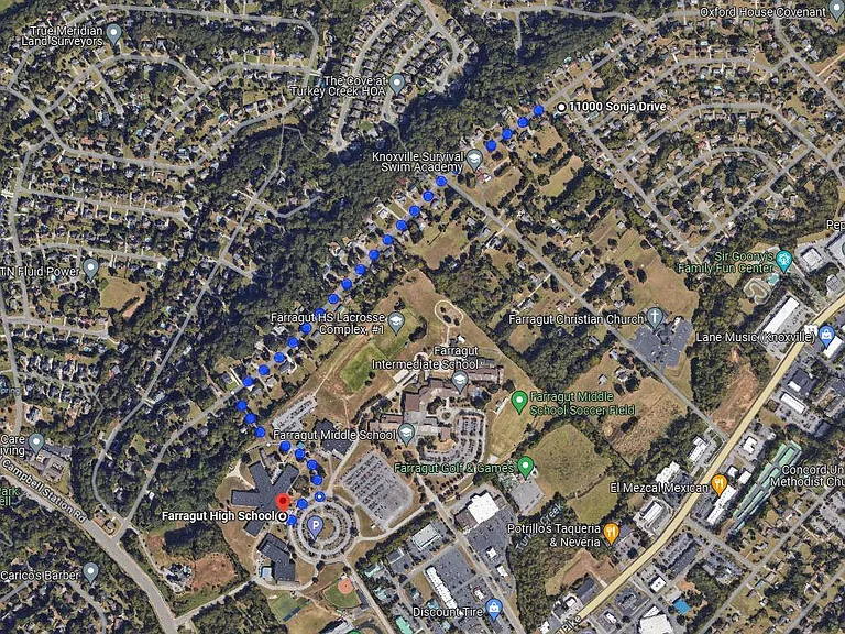 Walking path to Farragut Schools