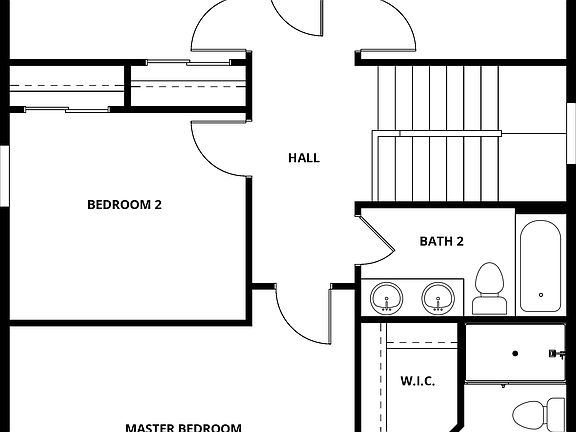 The second floor of the Lily has the bedrooms.