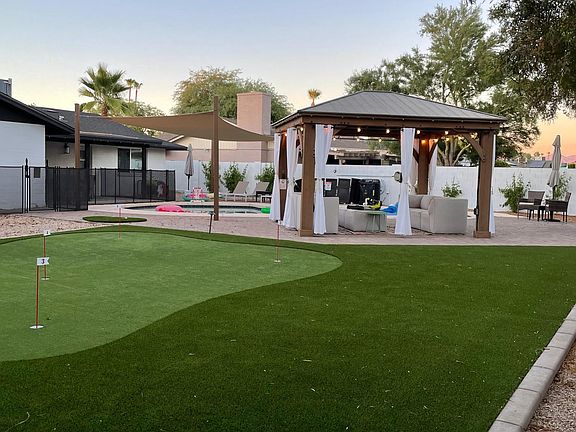 View of Putting Green and Cornhole area
