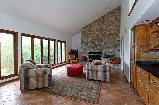 Impressive stone fireplace