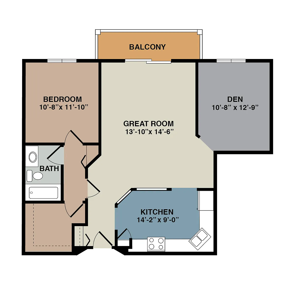 Floor plan 1/1 D