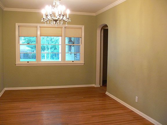 Elegant formal dining room with chandelier