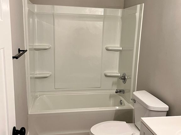 Bathroom with linen closet in the bathroom
