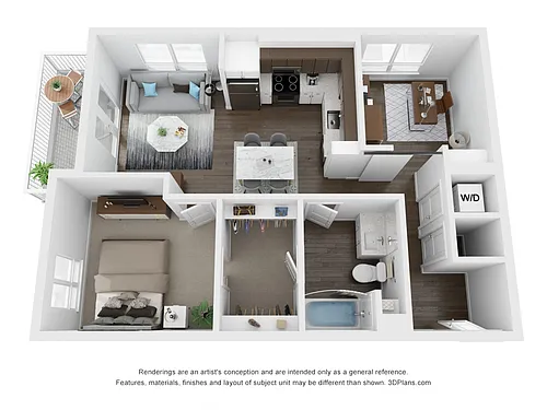 Floor plan A4 1x1 Den