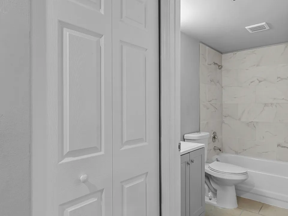Bath & hall closet view