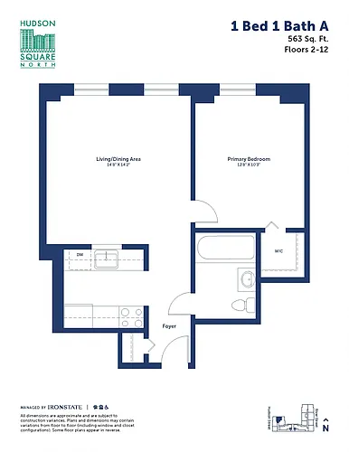 Floor plan 1 Bed 1 Bath A