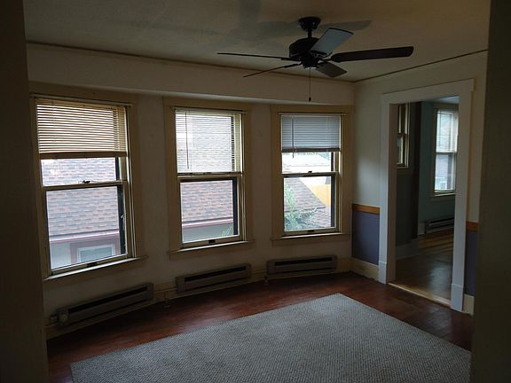 living room with bay windows