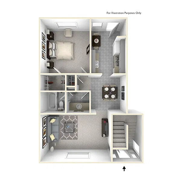 Floor plan 1 bedroom 1 bath