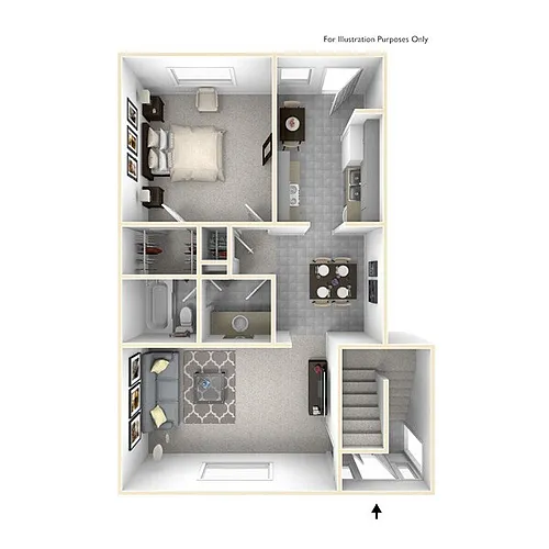 Floor plan 1 bedroom 1 bath