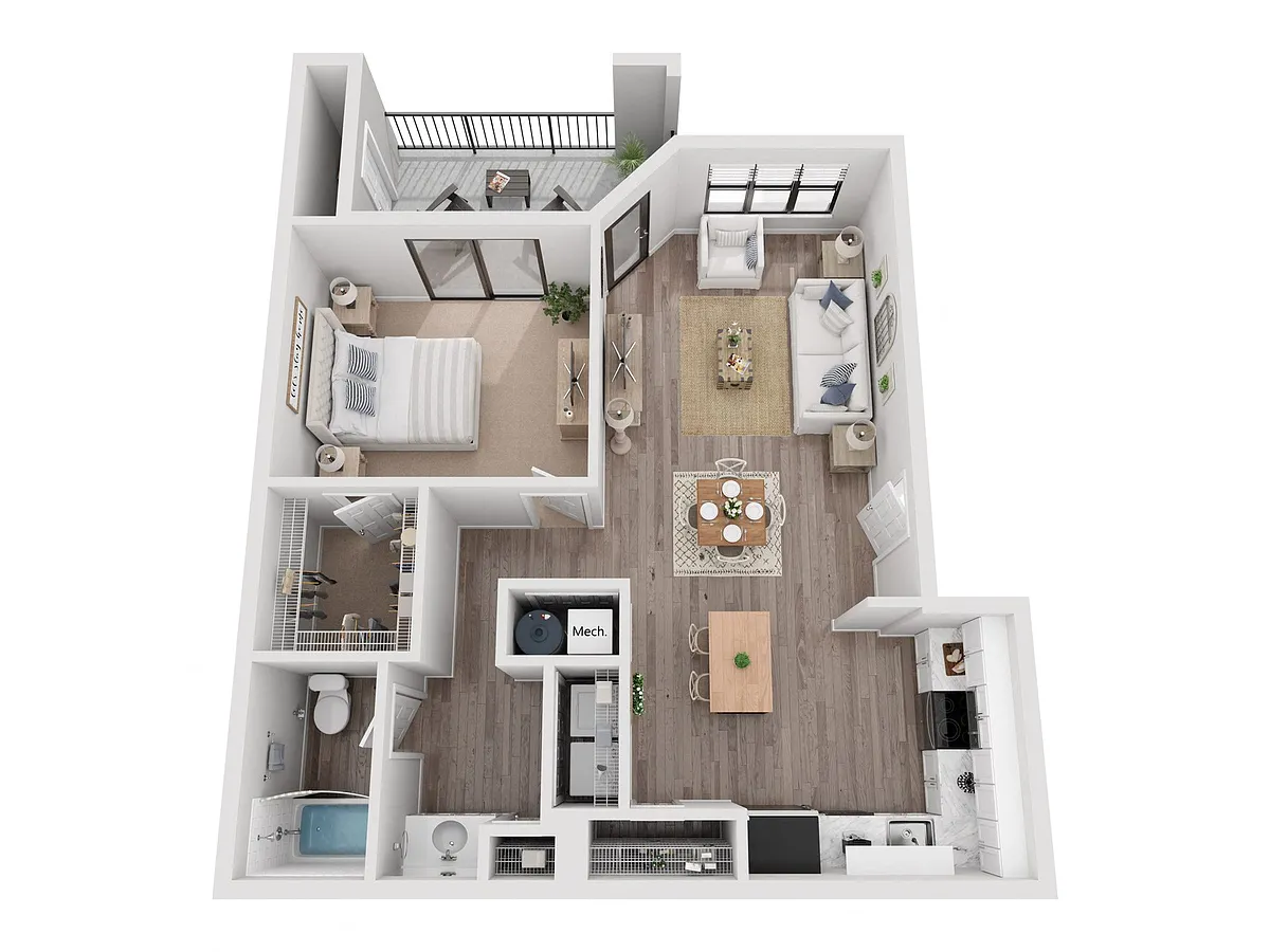 Floor plan 1X1 C