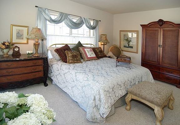 Master bedroom has walkout to patio and walk-in closet