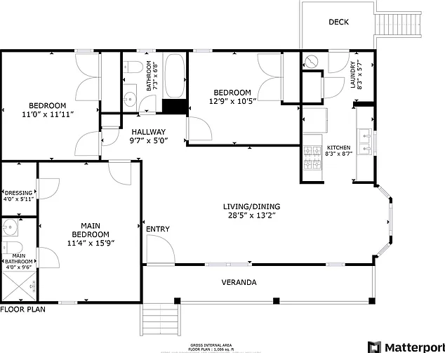 3 bed, 2.0 bath, 1112 sqft, $1,545 — Photo 2