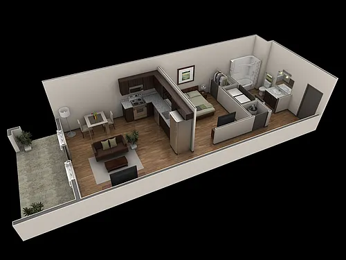 Floor plan Studio Premier Courtyard