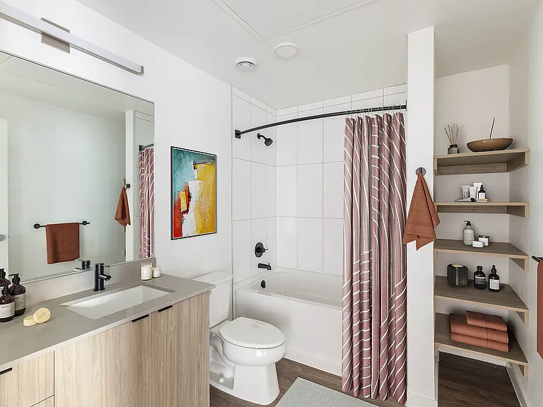 Spa bathroom with warm finish package