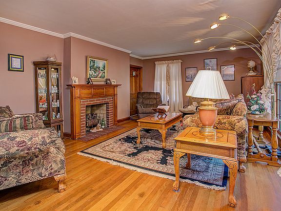 Living room with fireplace