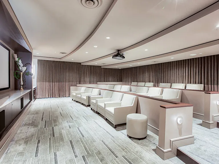 Stunning 100in. screen in our cinema screen room with stadium seating