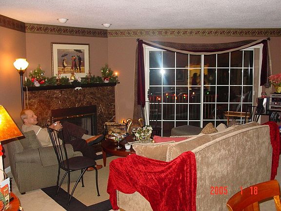 Livingroom and sliders to deck