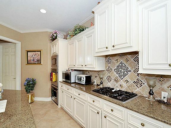 Double oven with microwave.