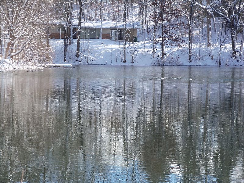 Lake path view of house