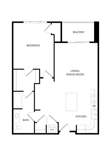 Floor plan 1X1 E