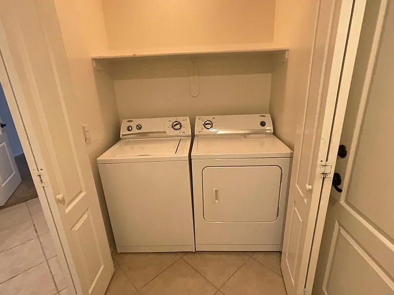 Laundry closet, washer and dryer included