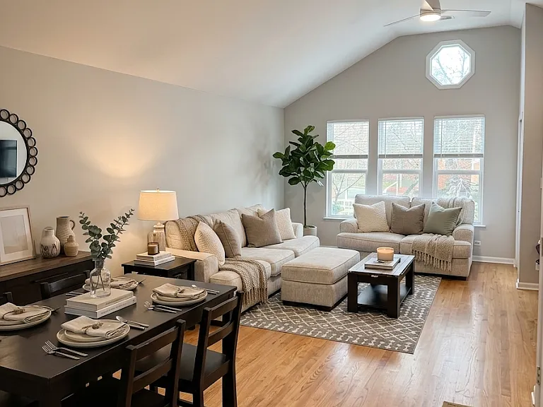 Family room and dining area