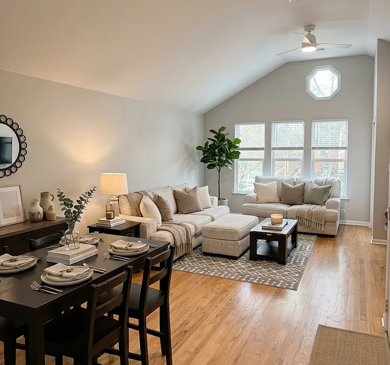 Family room and dining area