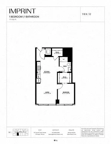 Floor plan One Bedroom E