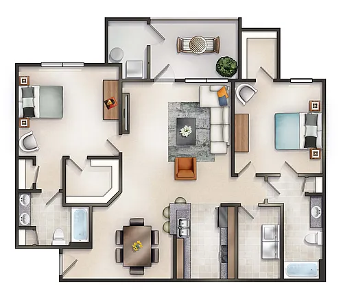 Floor plan The Windsor with Balcony
