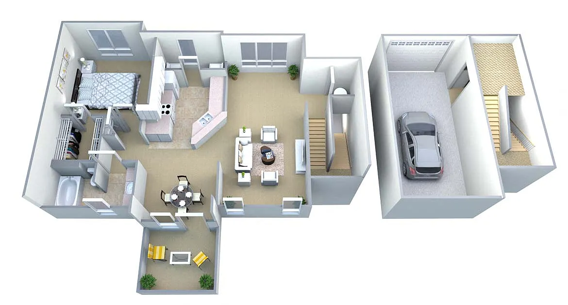 Floor plan The Carriage House 1 Bed/1 Bath