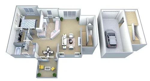 Floor plan The Carriage House 1 Bed/1 Bath