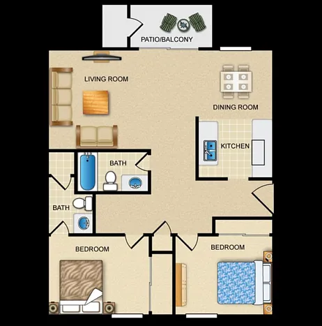 2 Bedroom / 2 Bath 2 Bedroom / 2 Bath