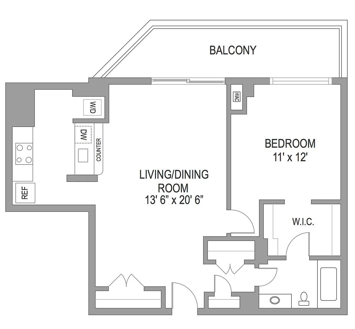 Floor plan 1x1 Modernized