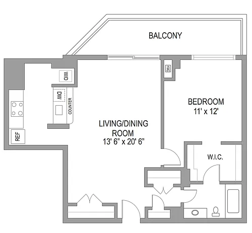 Floor plan 1x1 Modernized