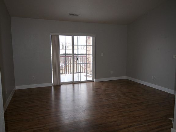 Living room with sliding door to deck